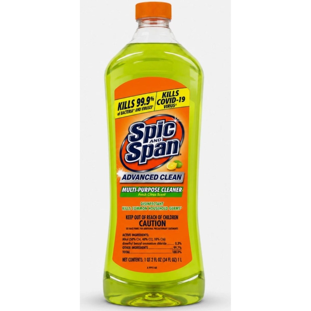 Spic and Span Citrus Multi-Surface Floor Adv Cleaner 34 oz Kills 99.9% Bacteria